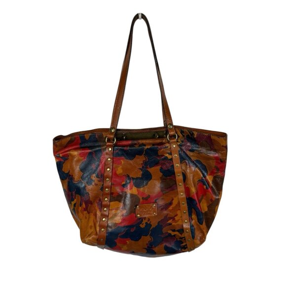 Patricia Nash Benvenuto Leather Large Tote Multicolored Floral Leather Velvet - Picture 1 of 9